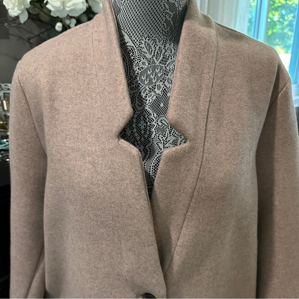 Old Navy Women's Wool Blend Pea Coat in Light Pale Pink Size L (EUC) - Picture 3 of 14